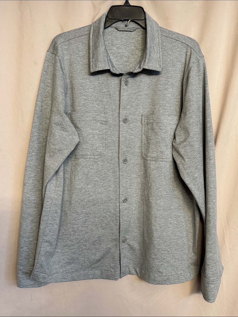 Vuori Coronado Buttoned Shirt Jacket, Size L, Color Light Gray